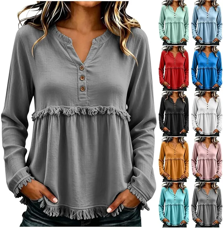 XOGWVJ Western Tops in #Y01-gray