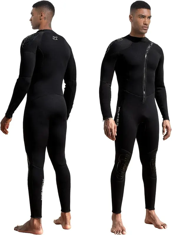 XUKER Mens Wetsuit 3mm in X6-3mm-Front Zip -Black-Men