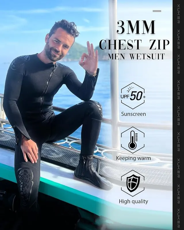 XUKER Mens Wetsuit 3mm – Protect the Skin from Damage and Sunlight