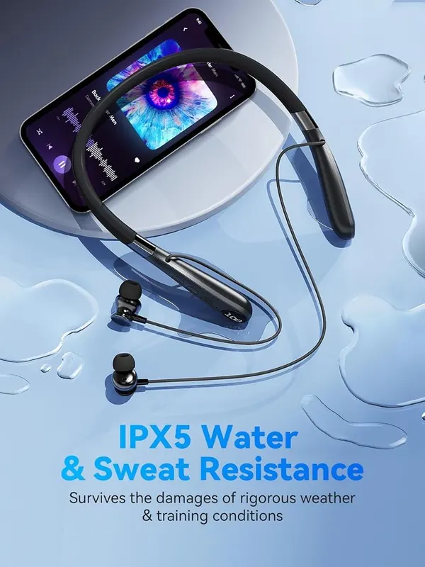 YADGS Bluetooth Neckband Headphones – IPX5 Sweat & Water Resistant – Designed