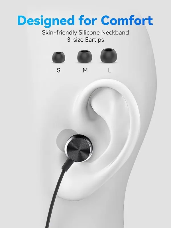 YADGS Bluetooth Neckband Headphones – Magnetic Neckband Design – Magnetic earbuds snap