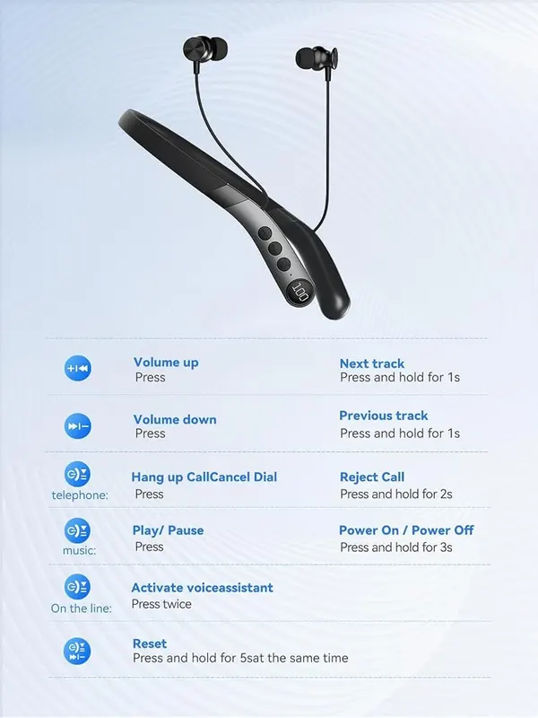 YADGS Bluetooth Neckband Headphones – Bluetooth 5