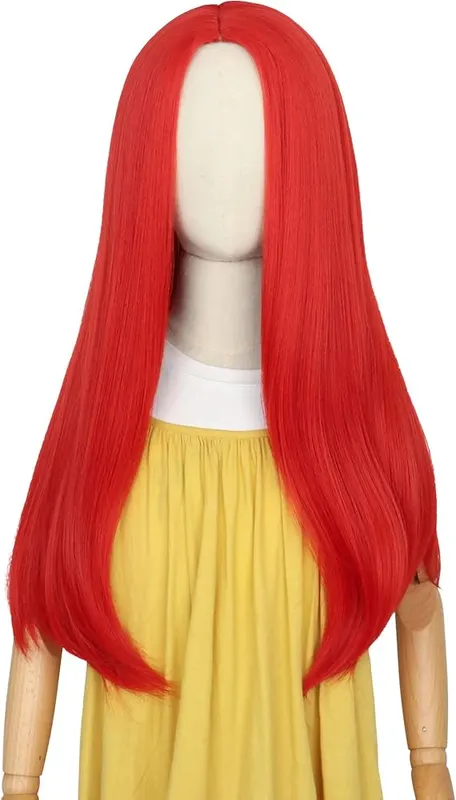Yan Dream Long Straight Red Wig in red