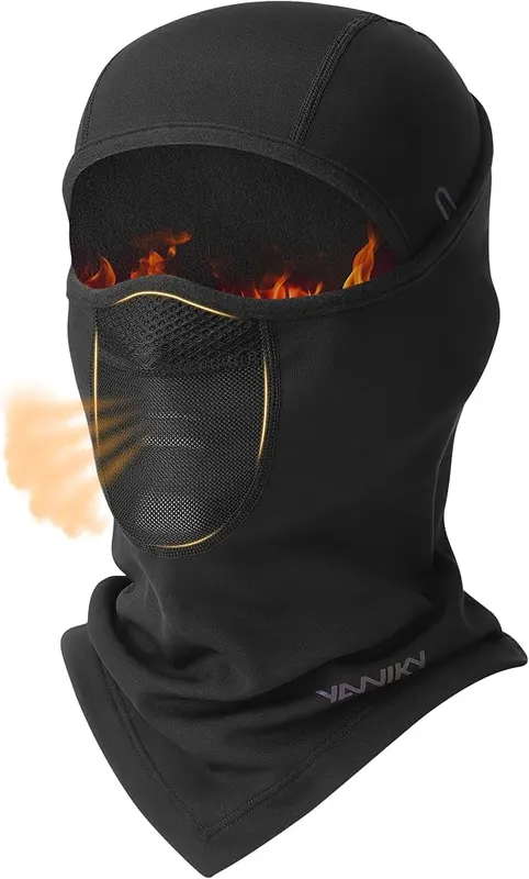 YANIKY Winter Balaclava Ski Mask Black in Black