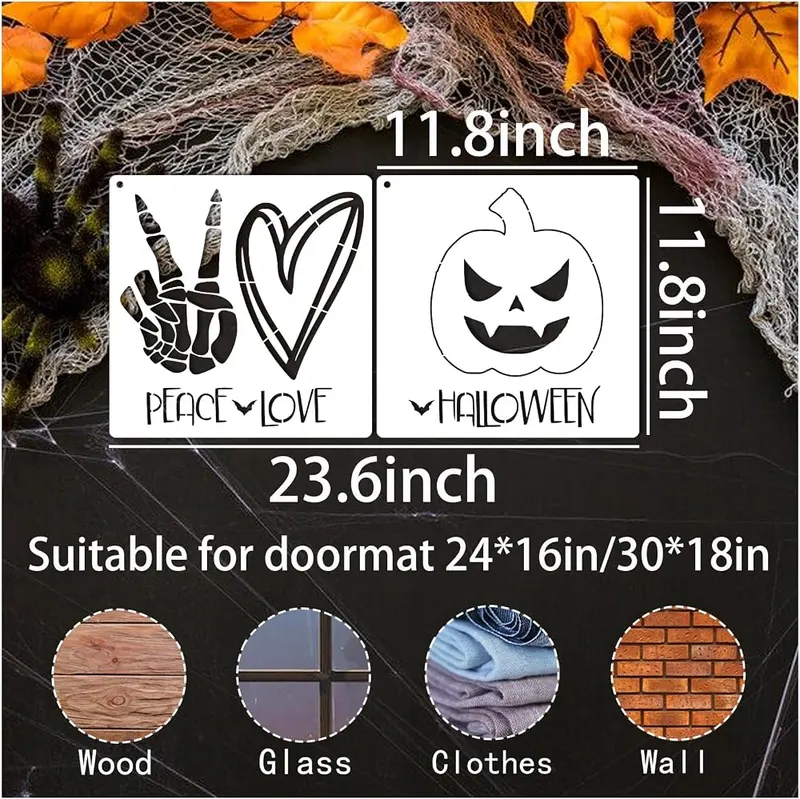 Yanroom 9pcs Halloween Stencils – Easy to use