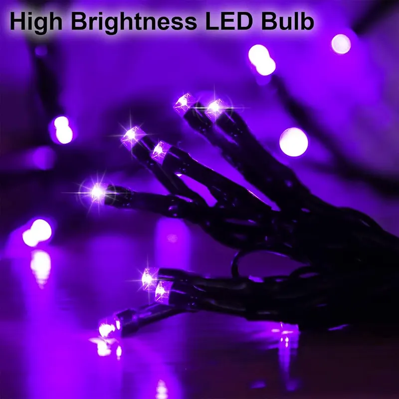 YAOZHOU Solar Halloween String Lights 200Led – 8 Lighting Modes
