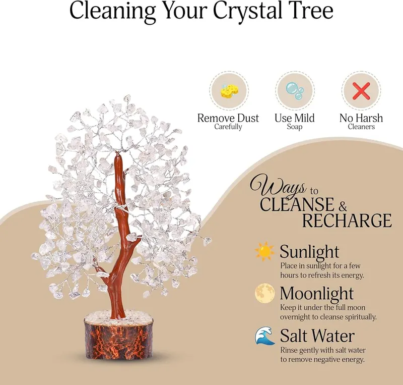 YATSKIA Clear Quartz Crystal Tree – Premium Clear Quartz Gemstone - This is