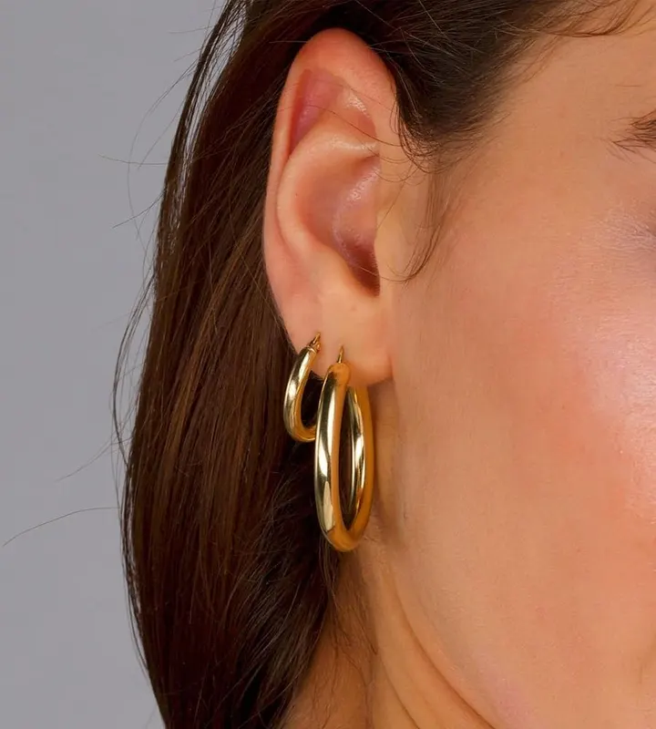 YEEZII Gold Hoop Earrings Set – Pearl and twisted designs