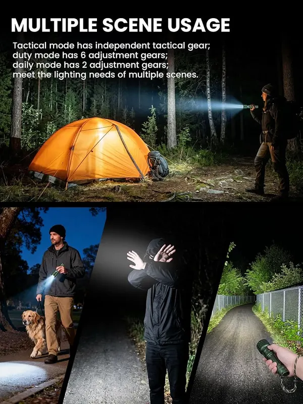 YEMAO Military Green Tactical Flashlight – Durable aluminum alloy body