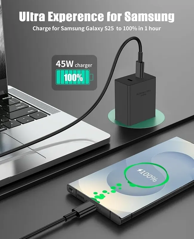 Yievis 45W Dual Super Fast Charging Block – Twelve-month warranty listed