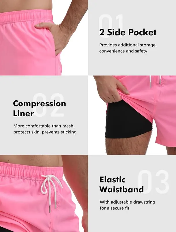 YnimioAOX Men Swim Trunks 5″ Compression Liner – product photo 5 of 5