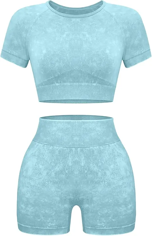 YOAKUKA Womens Workout Sets 2 Piece Acid