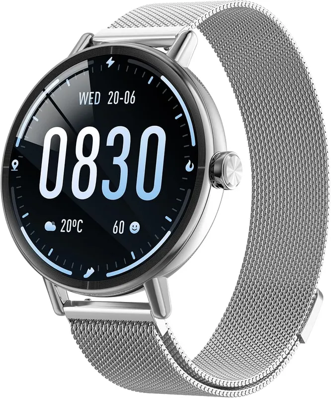 Yoever Smart Watch in Metallic Silver