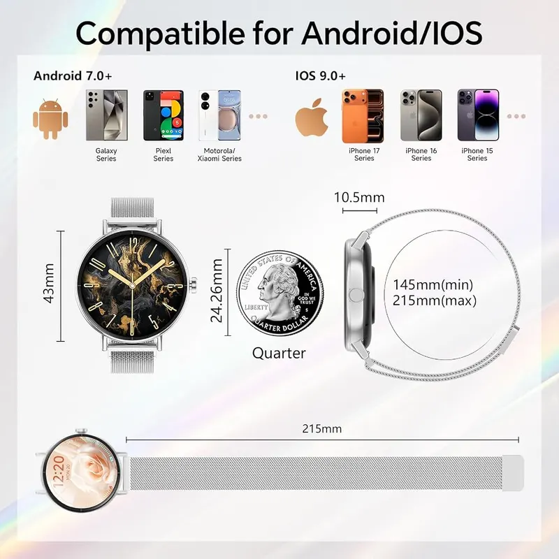 Yoever Smart Watch – 1.57 inch clear touchscreen display