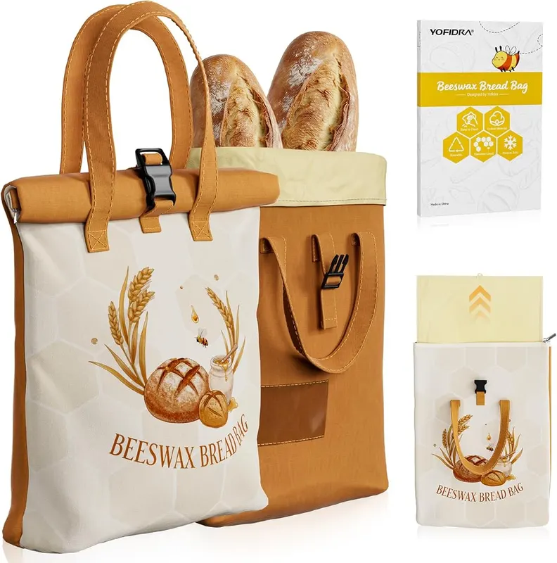 Yofidra Beeswax Bread Bag in Warm Earthy Tone