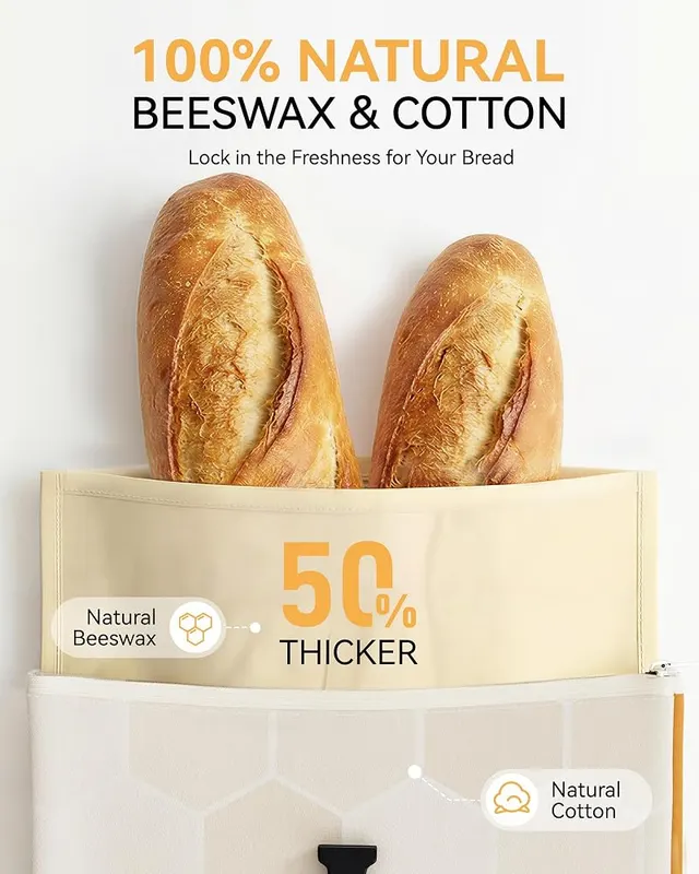 Yofidra Beeswax Bread Bag – Two reusable beeswax and cotton bags