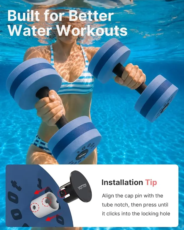 YOTTOY Water Dumbbells – High-density chlorine-resistant EVA foam