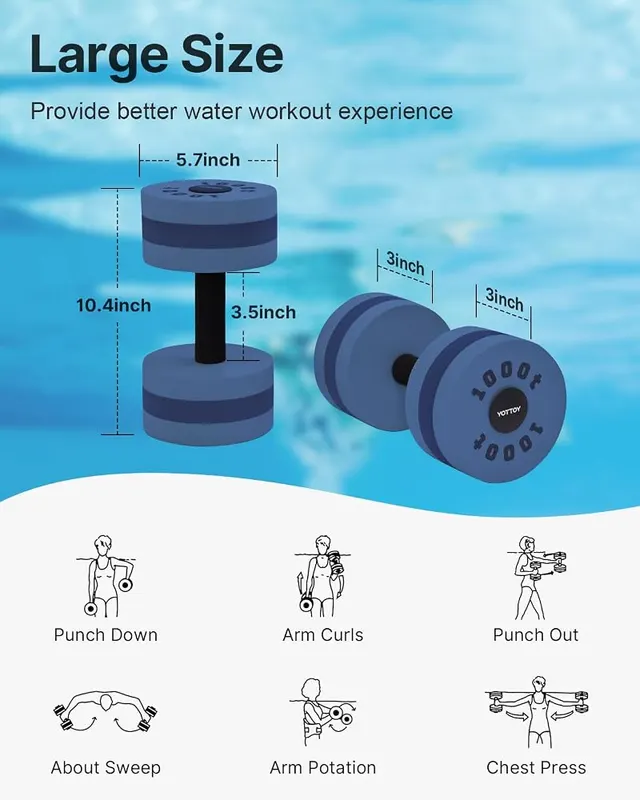 YOTTOY Water Dumbbells – Lightweight, portable aqua fitness gear