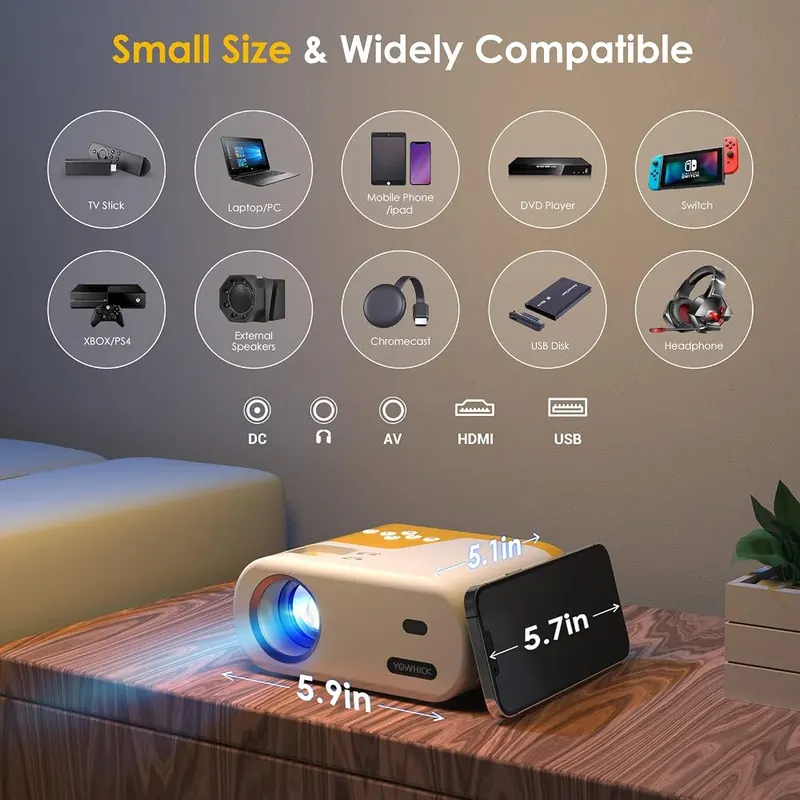 YOWHICK Mini Portable Projector – Simple video projection