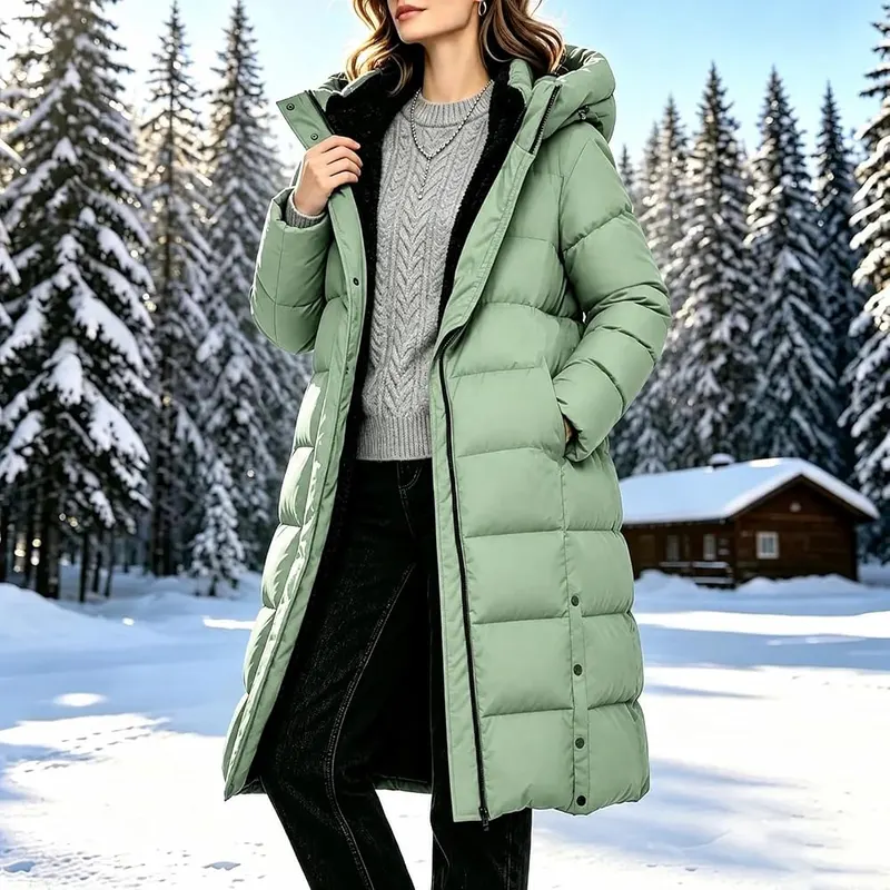 YRAETENM Winter Coats 01 Green – Soft and warm fabric construction