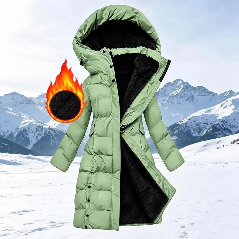 YRAETENM Winter Coats 01 Green – Convenient side pocket design
