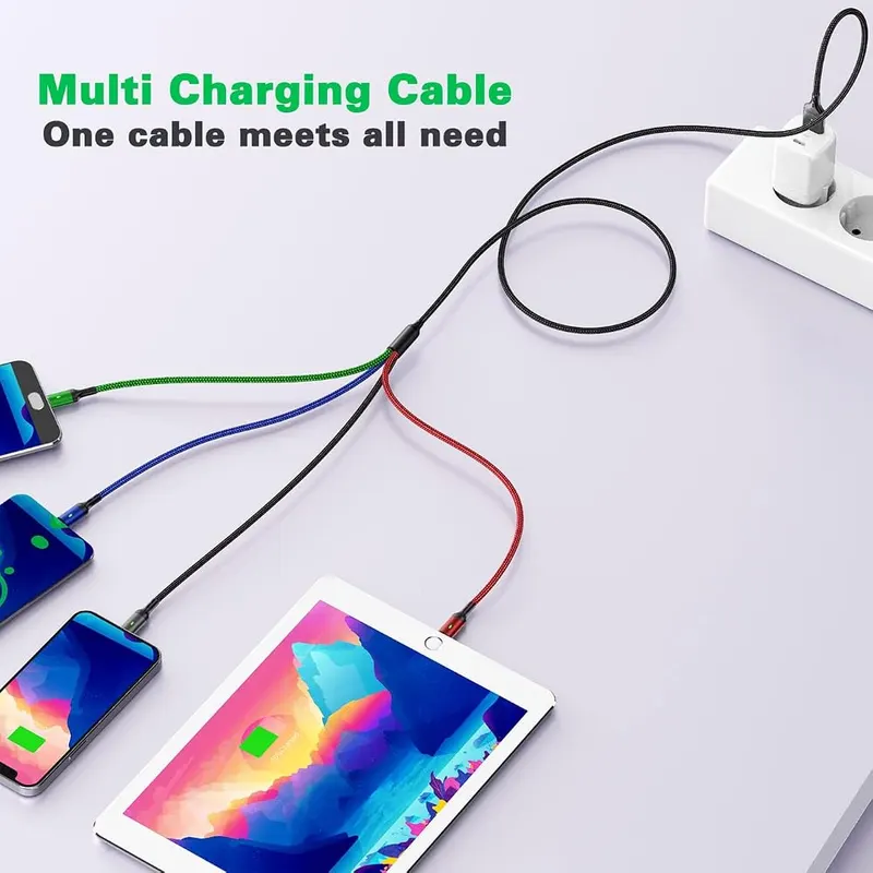 YTLUSN Multi Charging Cable 4A – Durable Nylon Braided Multiple Cable