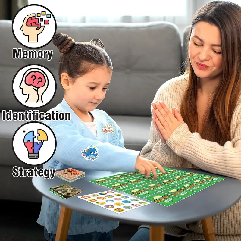 YTSQLER 100 PCS Animal Memory Matching Game – Two ways to play