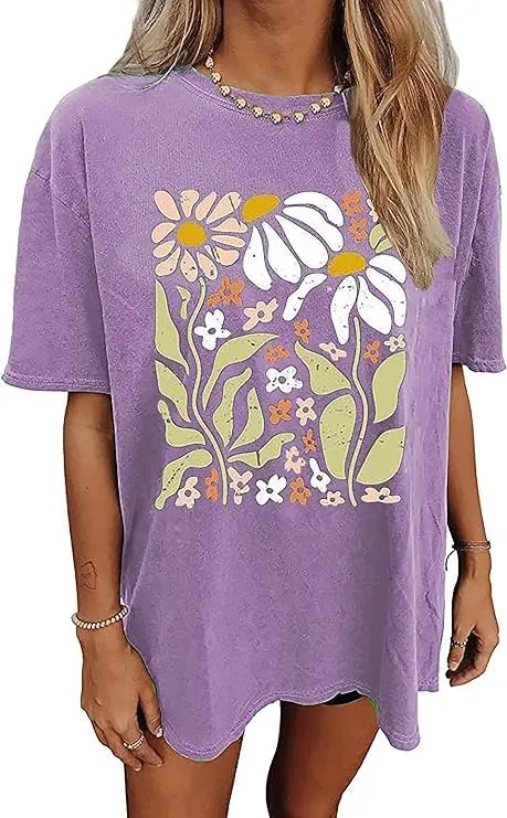 Yuaelria Oversized Graphic T-Shirt