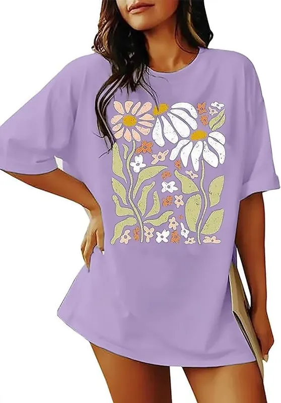 Yuaelria Oversized Graphic T-Shirt – Cotton blend