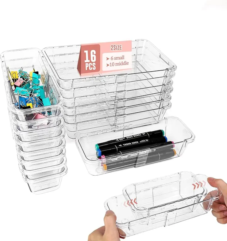Yummy Sam 16 PCS Expandable Drawer Organizers