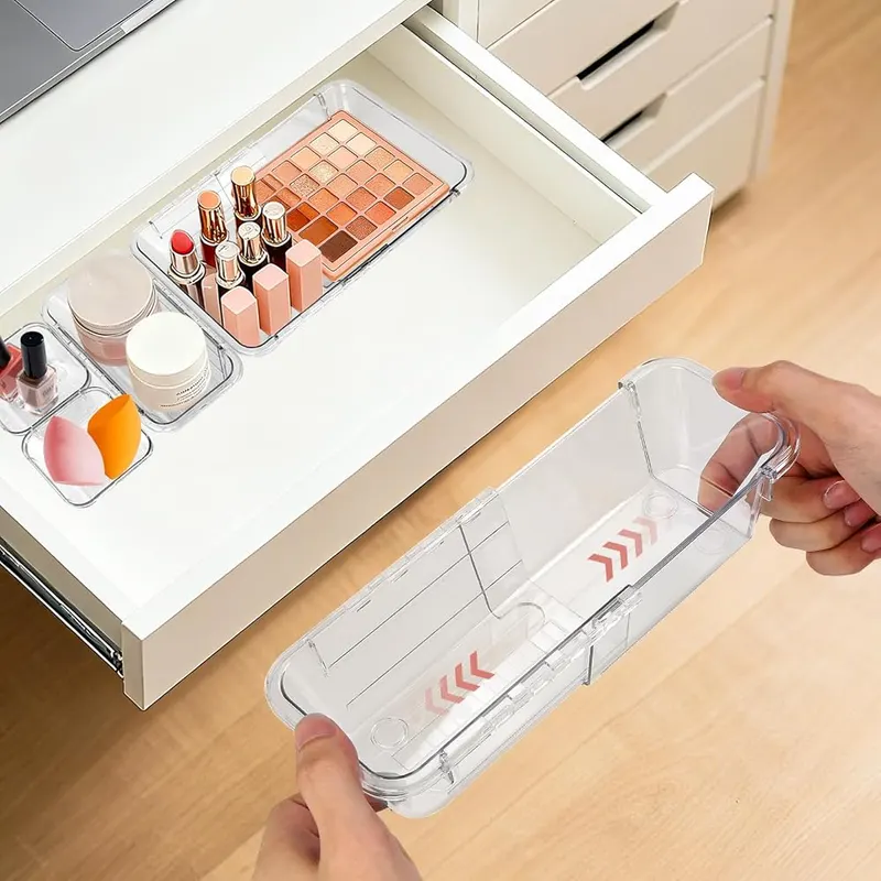 Yummy Sam 16 PCS Expandable Drawer Organizers – Transparent clear visibility