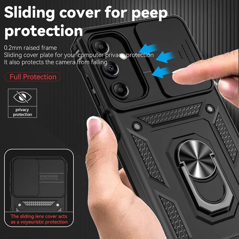 YZOK for Samsung Galay A15 5G Case – Camera & Screen Protection】Sliding camera cover protect