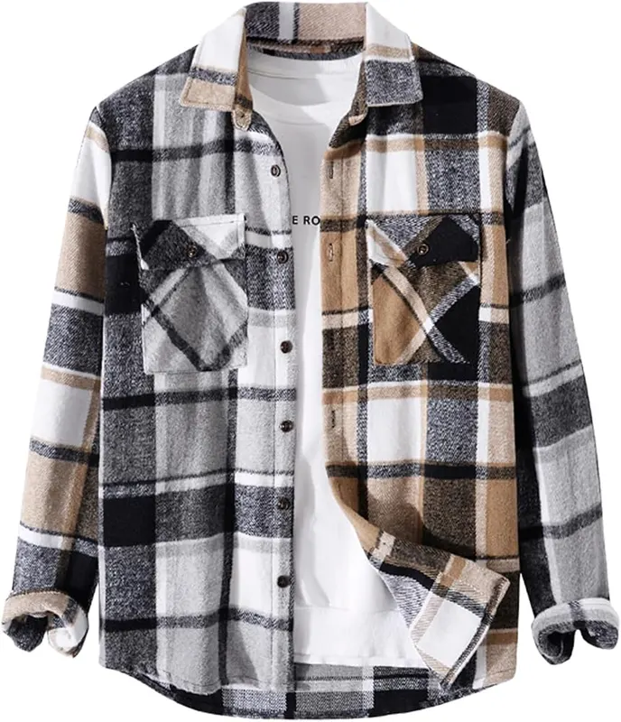 ZAFUL Classic Plaid Shirt in A-gray