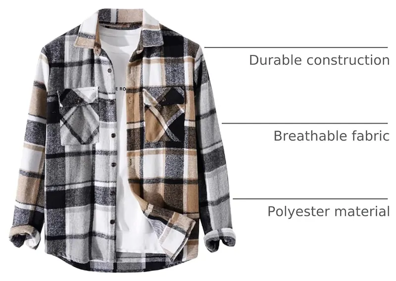 ZAFUL Classic Plaid Shirt – Gray patchwork print