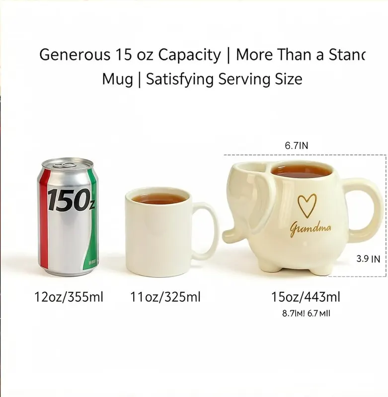 ZAGEVIVIN Elephant Ceramic Tea Mug – product photo 9 of 9