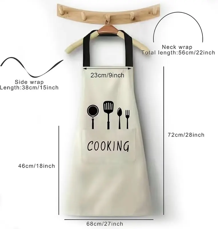ZB.soar 2Pcs Adjustable Waterproof Kitchen Apron – Waterproof material blocks oil splashes