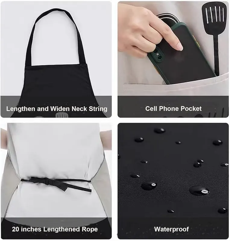ZB.soar 2Pcs Adjustable Waterproof Kitchen Apron – Wrinkle resistant and easy to wash