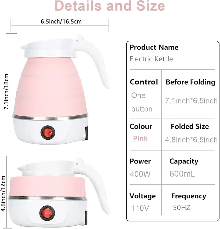 ZB.soar Foldable Electric Kettle – 600W flash heating