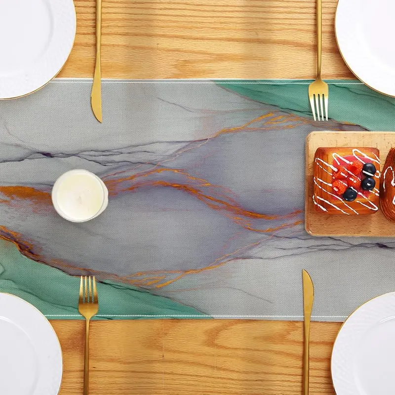 ZCHOMI Teal Marble Table Runner 13×72 Inch – Product Size
