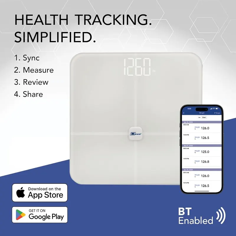 Zewa Digital Biometrics Scale – 12 Body Composition Metrics