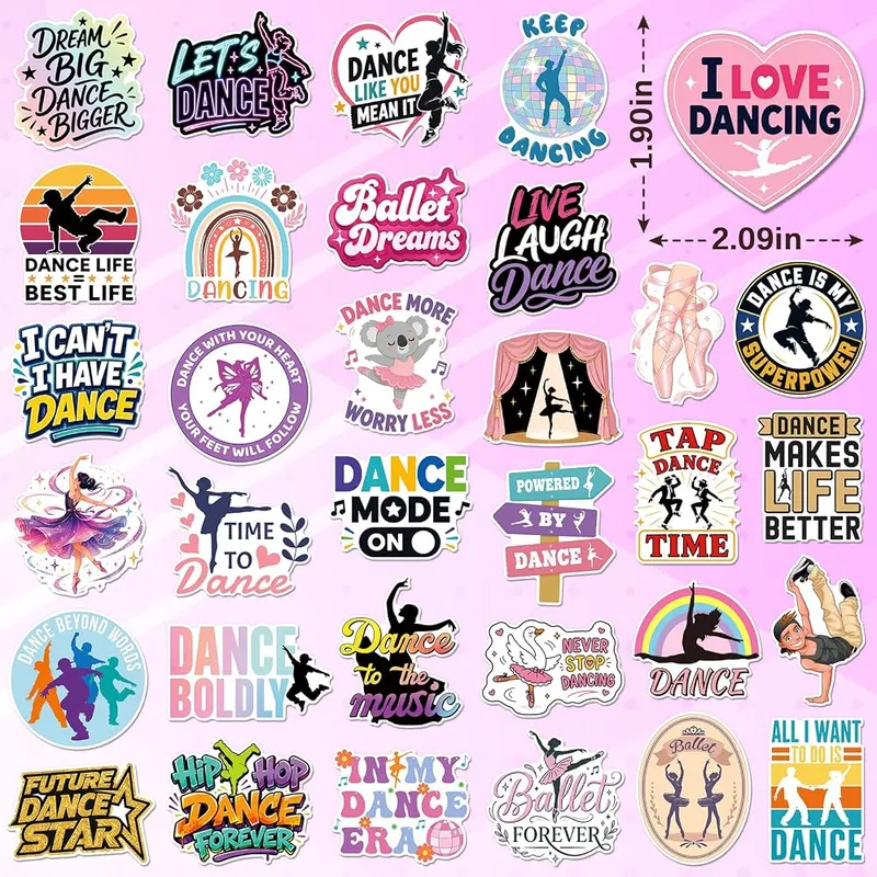 zheyistep 200PCS Dance Stickers – Two hundred unique waterproof vinyl stickers
