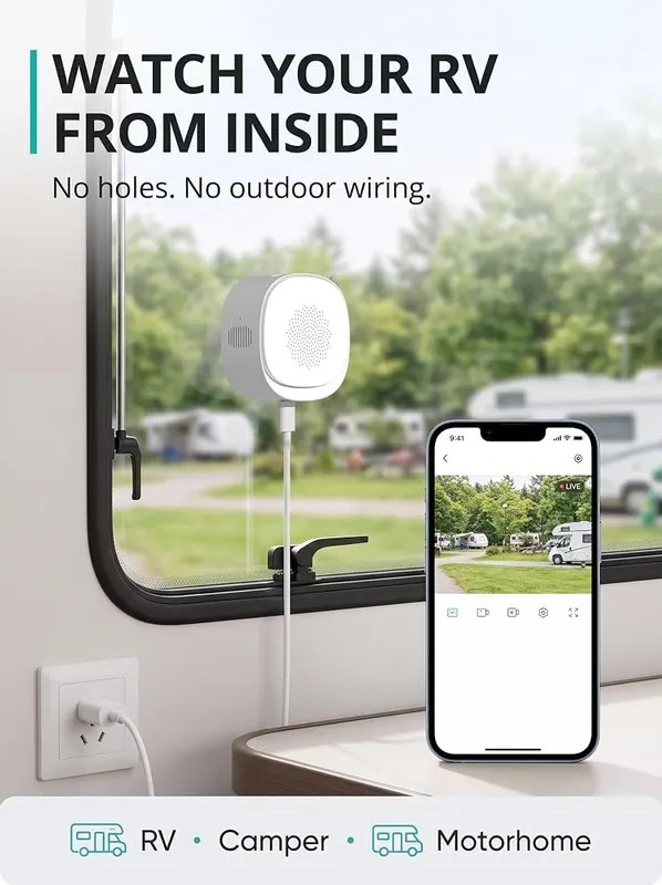 Zmodo Rv Window Camera No Drill Wireless – Wi-Fi, 4g/5g & Usb-C Powered