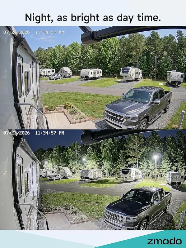 Zmodo Rv Window Camera No Drill Wireless – Versatile Mounting – Rv, Home, Pet & More
