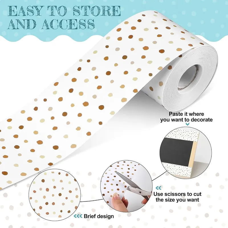 Zonon 65 Feet Bulletin Board Borders Polka – product photo 3 of 7