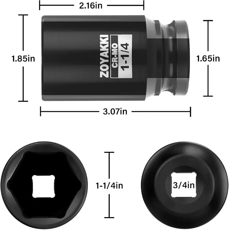 ZOYAKKI 1-1/4″ Socket 3/4″ Drive Deep 6 – Highly Compatible