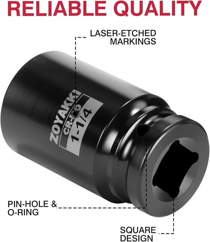 ZOYAKKI 1-1/4″ Socket 3/4″ Drive Deep 6 – Professional-Grade Material