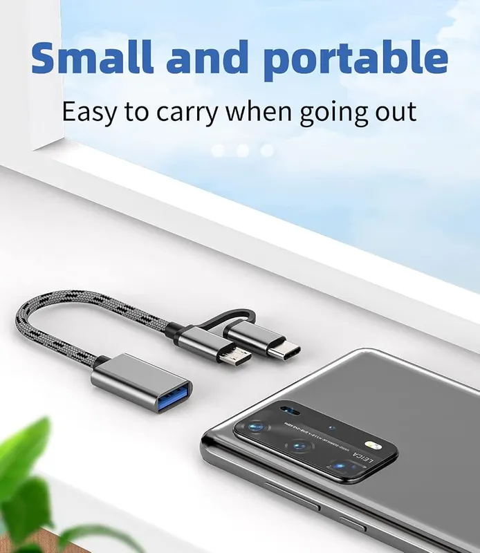 zoyuzan USB Female to Micro USB+USB-C Male – 2-in-1 OTG Adapter
