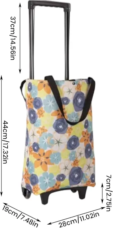 ZsaeSM Foldable Rolling Shopping Bag F008 – 2-in-1 Versatile Design