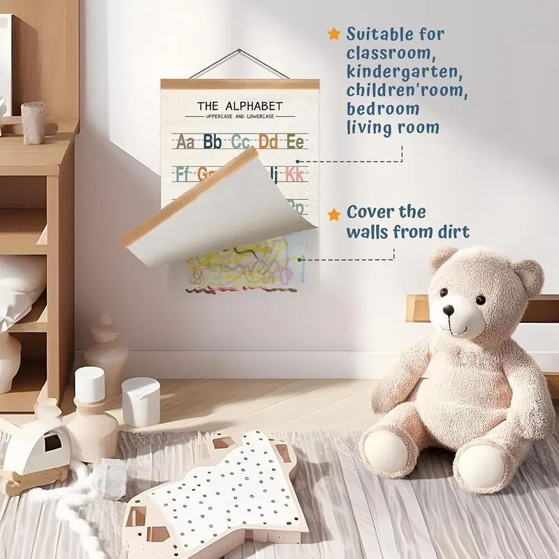 ZTGDA Alphabet Numbers Wall Art Poster Set – Poster Hanger FPerfect for Classrooms & Home Learning:rame