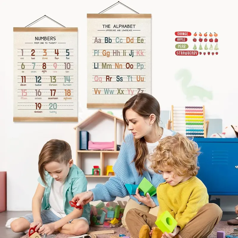 ZTGDA Alphabet Numbers Wall Art Poster Set – Motivational poster wall art makes an excellent gift